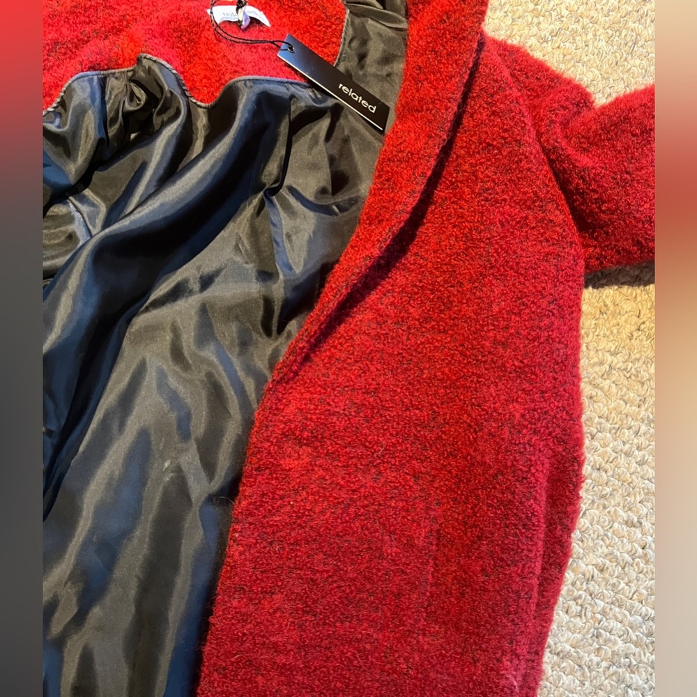 Wool. alpaca, mohair, poly blend brick red coat. Size 8. Never worn. Tag. - Picture 2 of 6